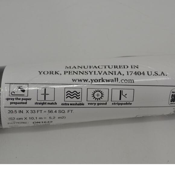 York Wall Honey Bee Gray Wall Paper ON1642 Gold Black 1 Roll - Picture 6 of 14